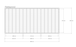 Douglas overkapping 407x869cm Verando, Living